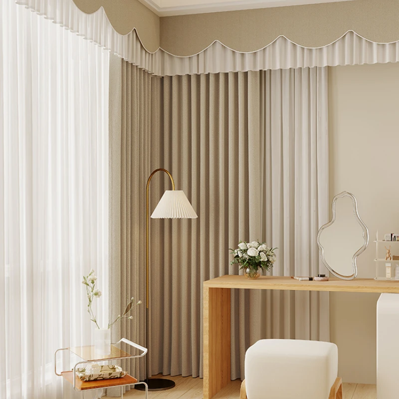 

Modern Bedroom Thickened Blackout Curtain Simplicity Balcony Bay Window Drapes Home Study Curtains Large Area Living Room Drape