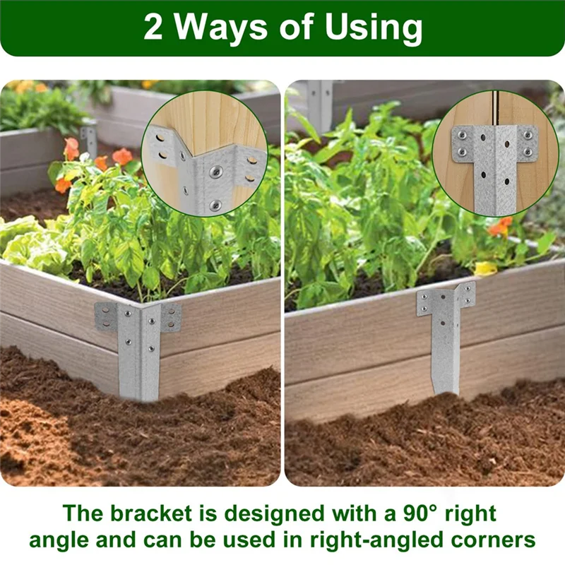 

AT19-Small Railway Sleeper Brackets 10 Pack-Heavy Duty Sleeper Stakes For Pathway, Garden Raised Bed