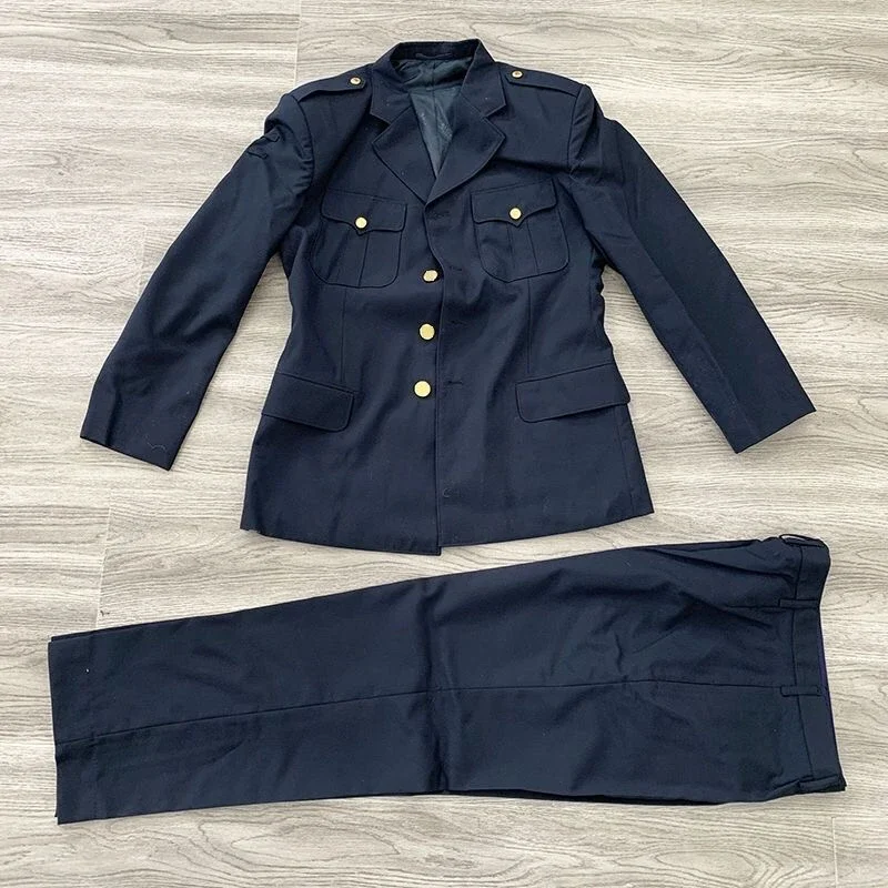 Chinese Military Uniform 87s Vintage Suit Spring Navy Blue Cololur Informal Men