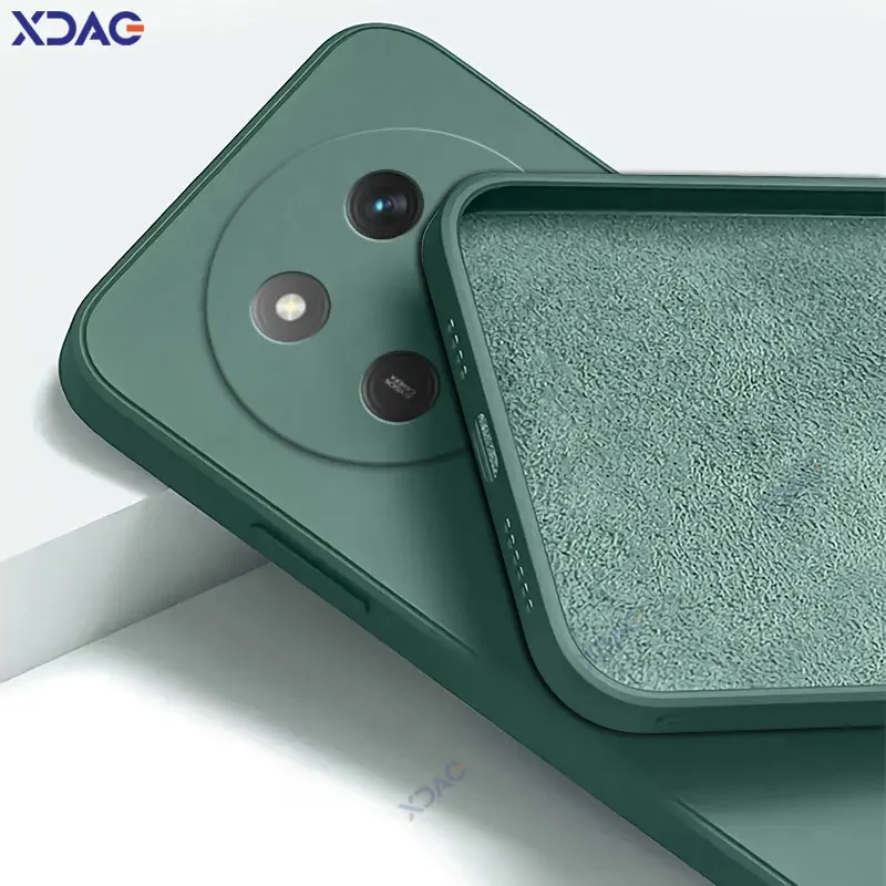 Original Cellphones Case for Honor X60 Pro 5G Luxury Square Liquid Silicone Back Cover HonorX60Pro Double Liner Soft Coque Armor image 2