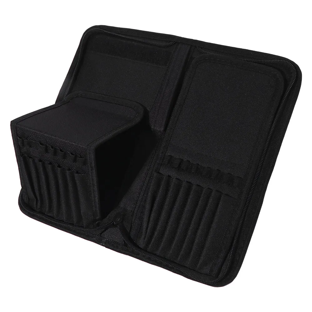

Portable Paint Brush Holder Foldable Black Brushes Storage Case Large Capacity 15 Holes Cosmetic Storage Bag Brush Tool Bag