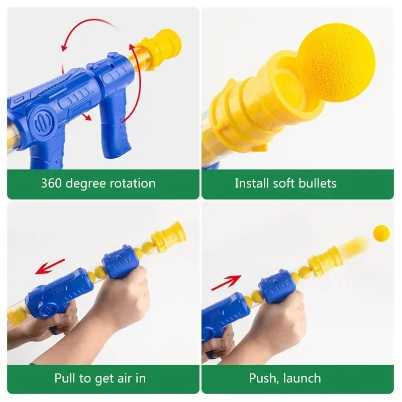 Hungry Shooting Duck Toys Air-powered Gun Soft Bullet Ball With Light Electronic Scoring Battle Games Funny Gun Toy for Kids New