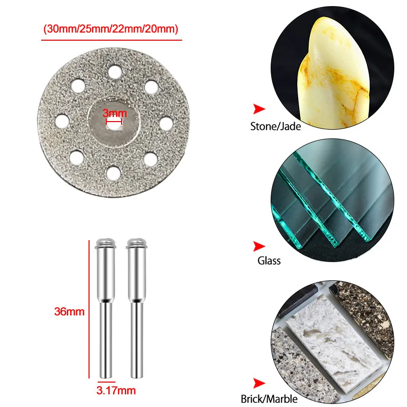 Imagem -03 - Discos de Corte Disco de Diamante Lâmina de Serra Circular Madeira Metal Dremel Mini Broca Ferramenta Rotativa Conjunto de Haste de Conexão