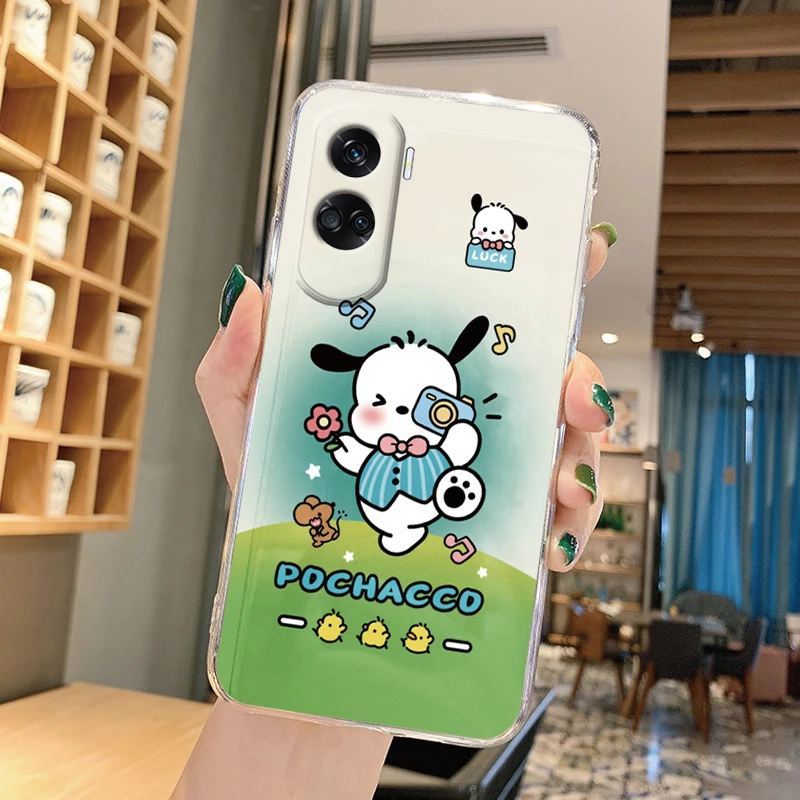 Etui na Honor 90 Lite Sanrio Lovely Cartoon Kuromi Melody Cover TPU Soft Clear Shell For Honor90 Lite Capa Kt Cat Bumper Cute