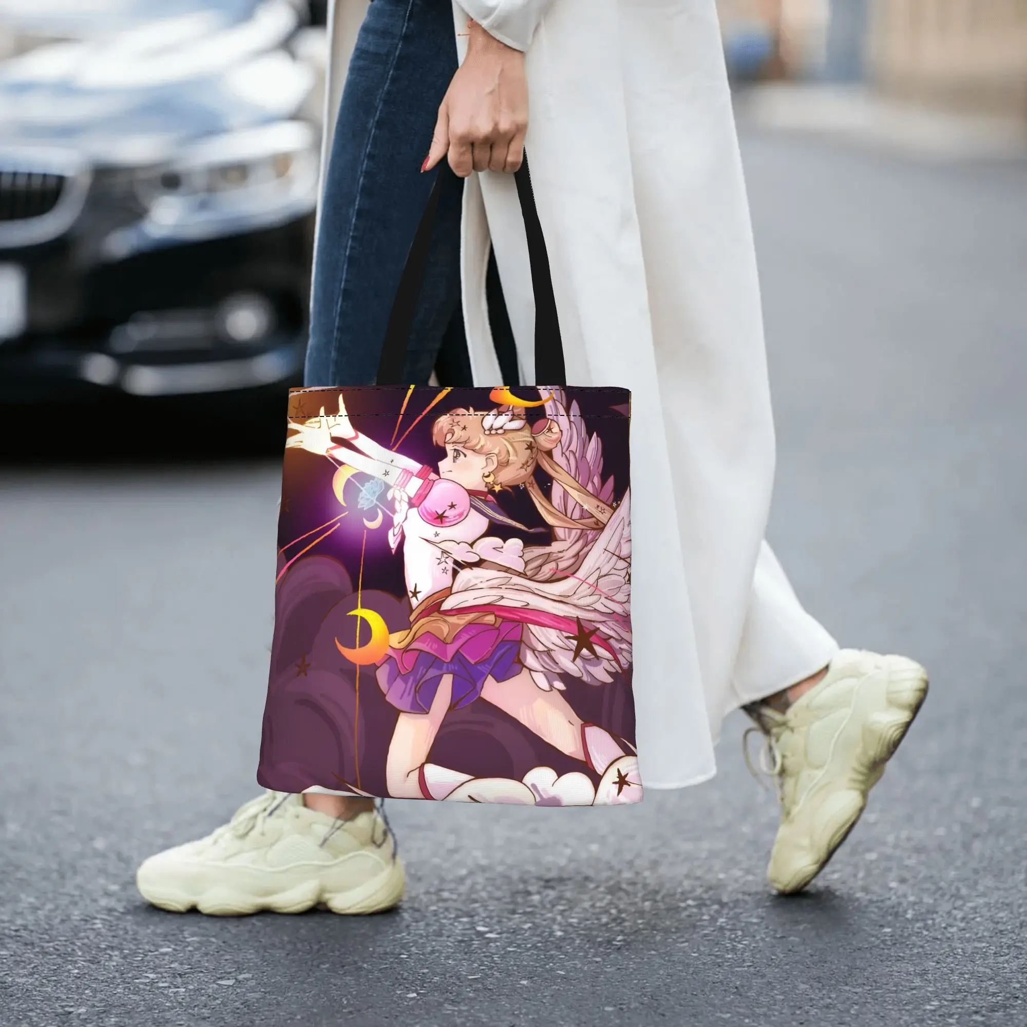 1PC Serenity Canvas Tote Bag Sailor Moon Handbag Outdoor Handbag Trendy Tote - view 4