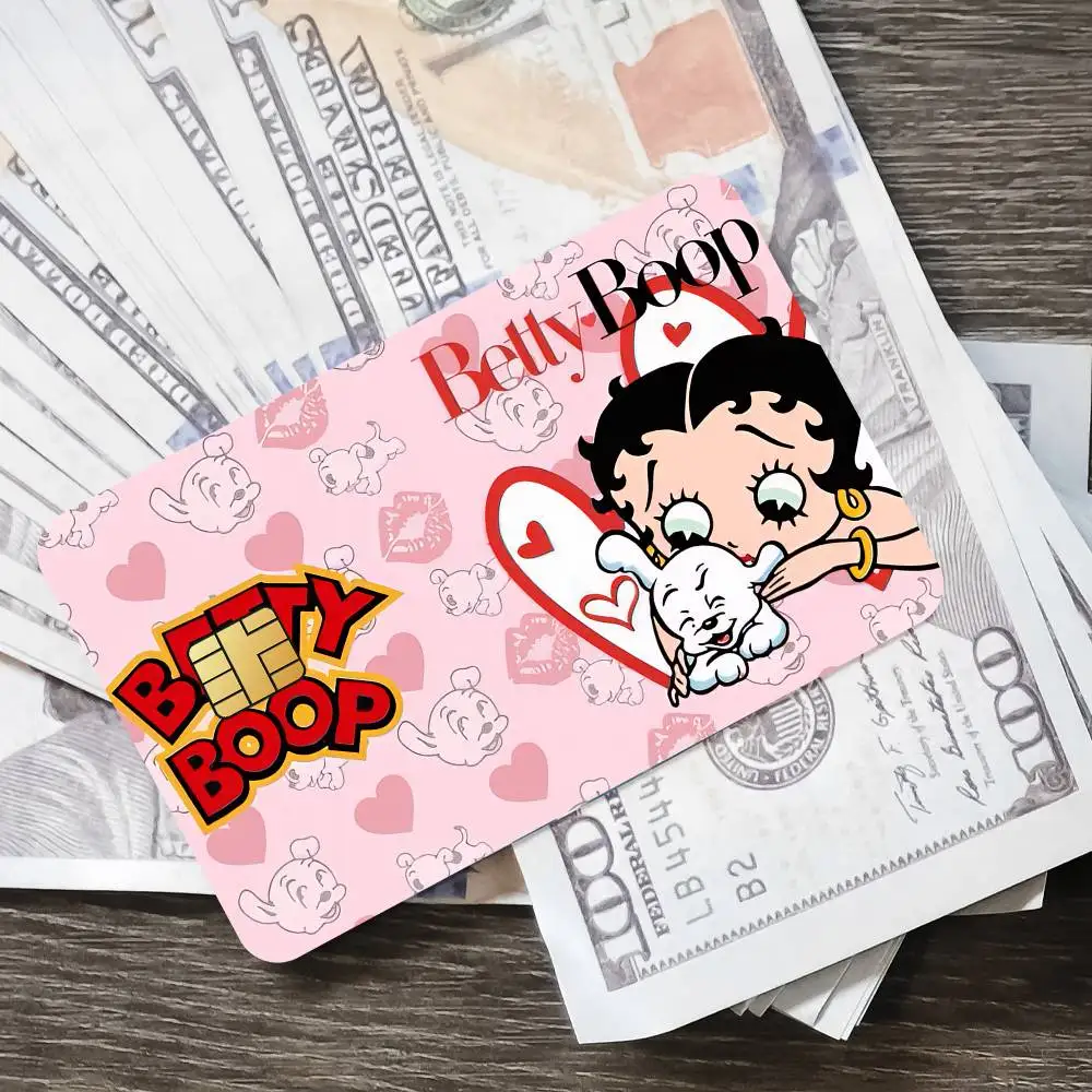 Cartoon B-Betty Cute B-Boop K Bank Kreditkarten Busfahrkarten Aufkleber Coole Dekoration Wasserdicht 4 Stück Karten – Detail 13