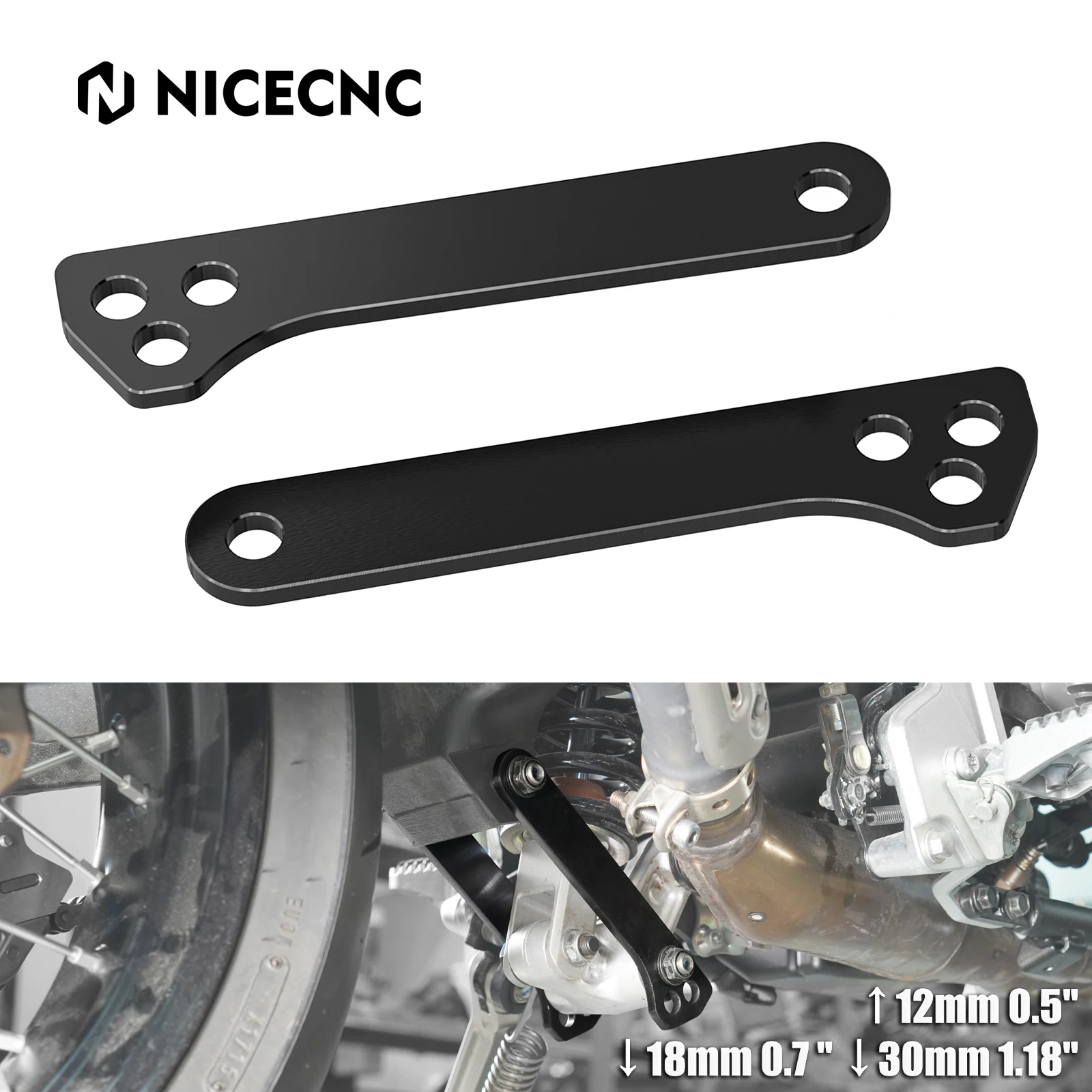 

Motorcycle Adjustable 30mm 1.18" Rear Suspension Lowering Link Kit for Yamaha Tenere 700 Tenere700 Rally Edition 2019 2020-2024