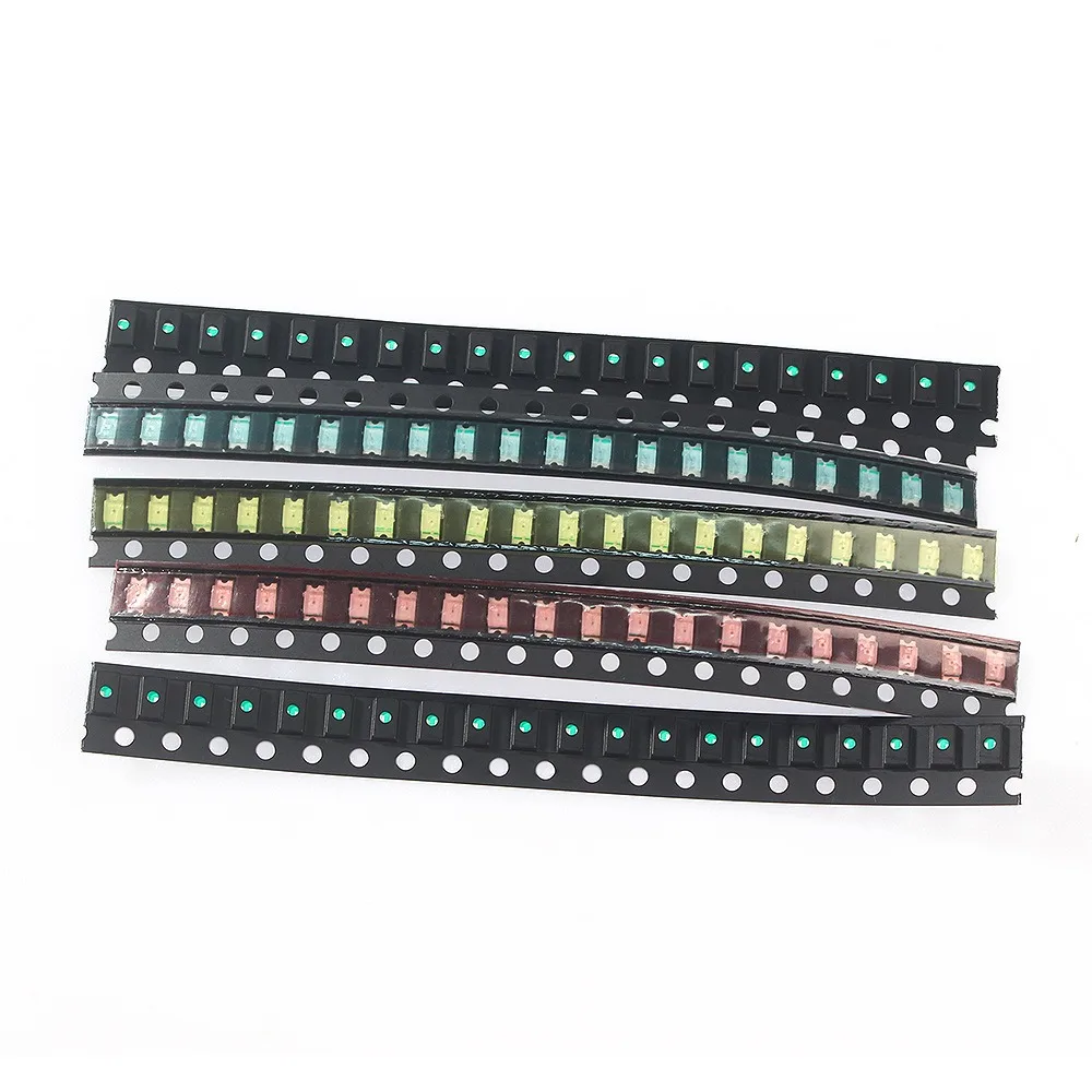 100pcs 5 cores SMD LED kit sortido - 0603 0805 1206 1210 5730 5050, mini diodos LED para reparo eletrônico