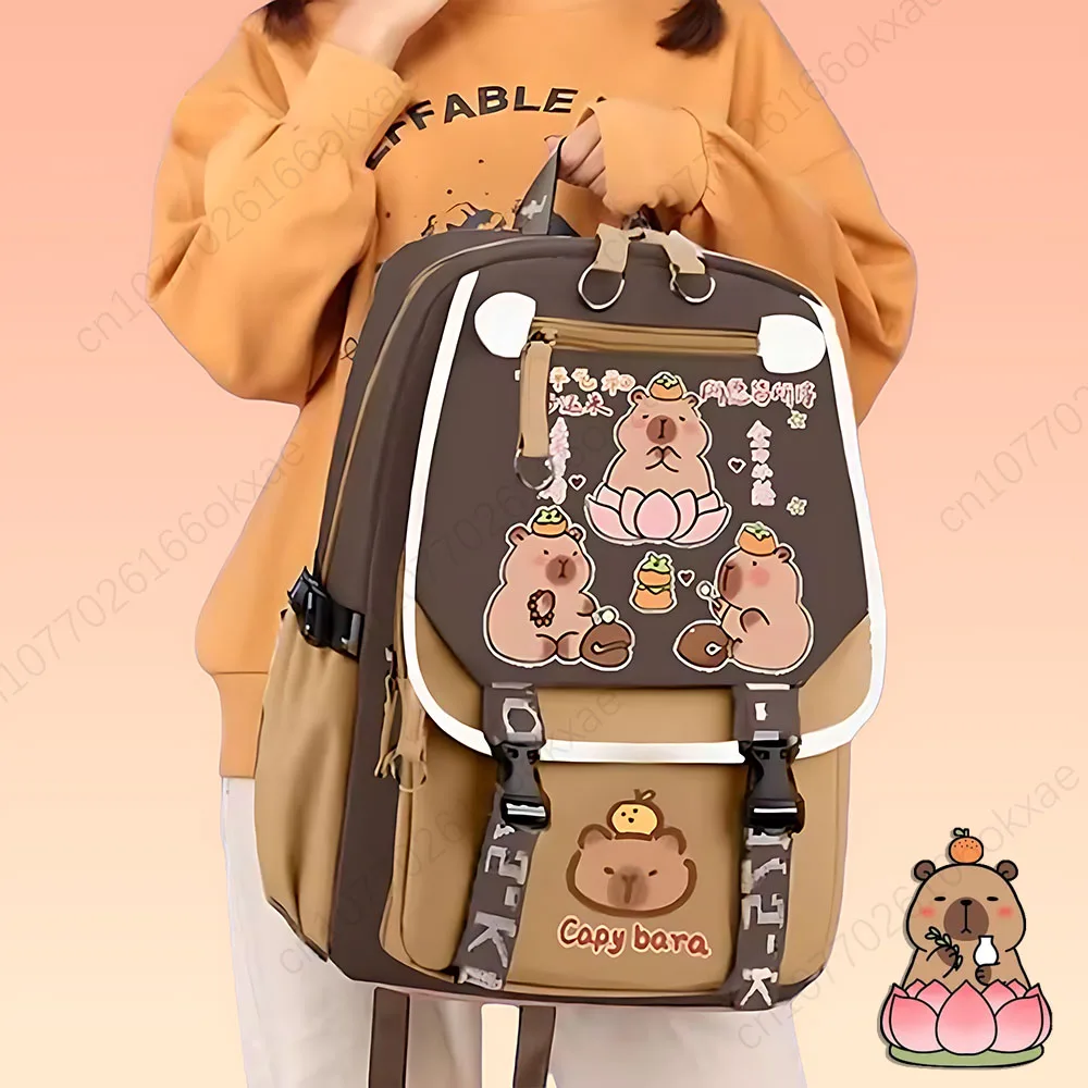 Back To School Explosive Kapybara Backpack Large-capacity Schoolbag for Primary School Students Cartoon Student School Bag