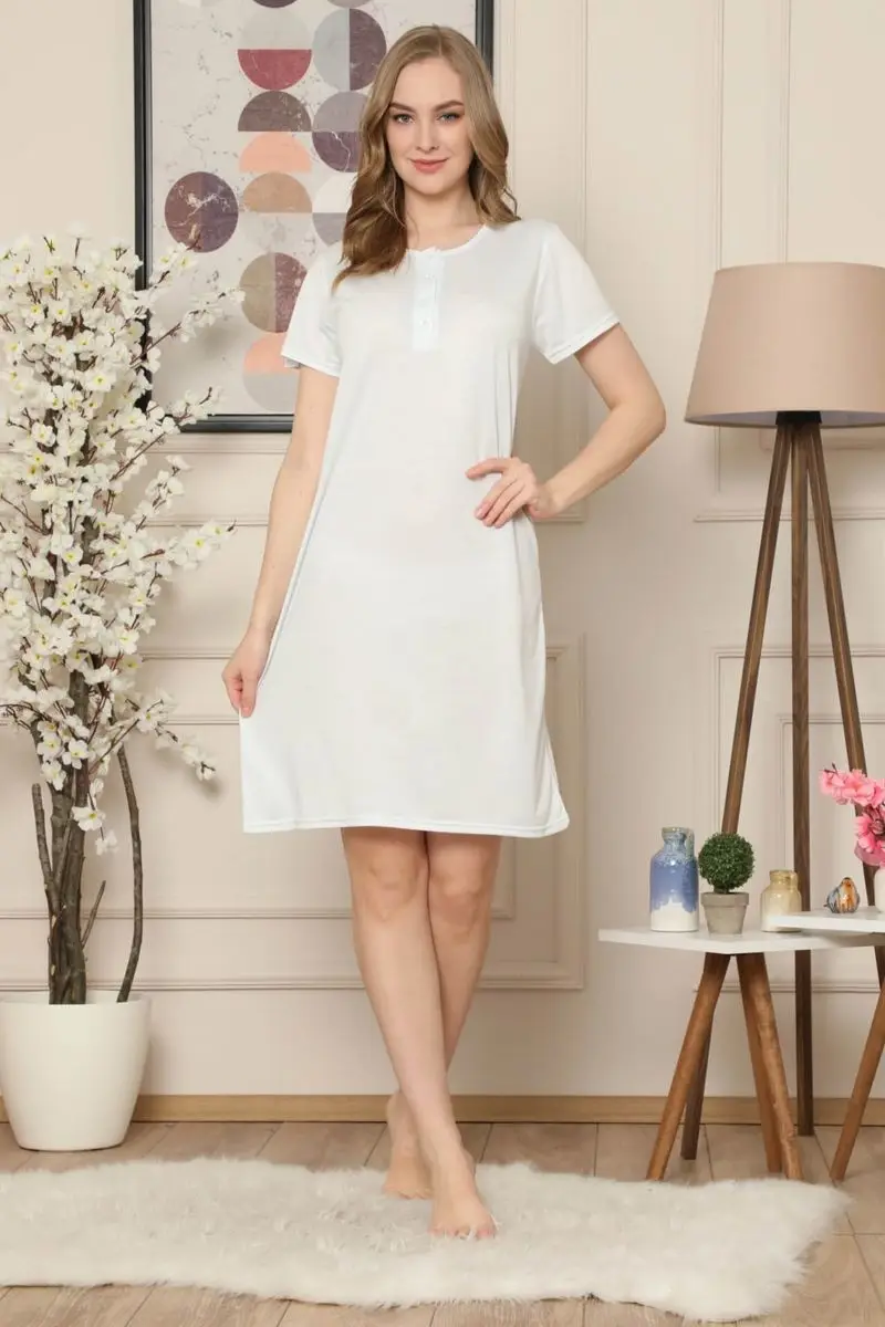 Camisón de algodón de manga corta 935