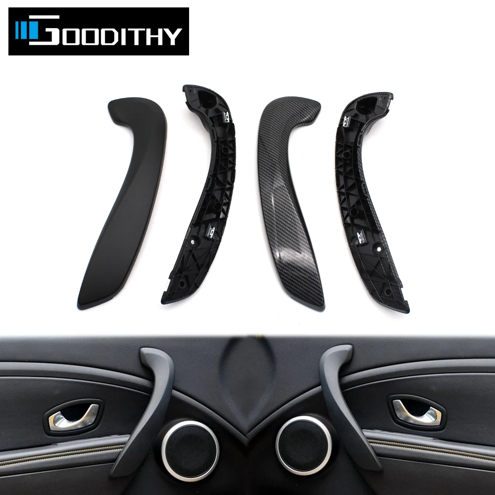 

Carbon Black Car Interior Front Left Right Door Handle Kit For Renault Megane 3 MK3 Fluence 2008-2016 809540001R 809600007R