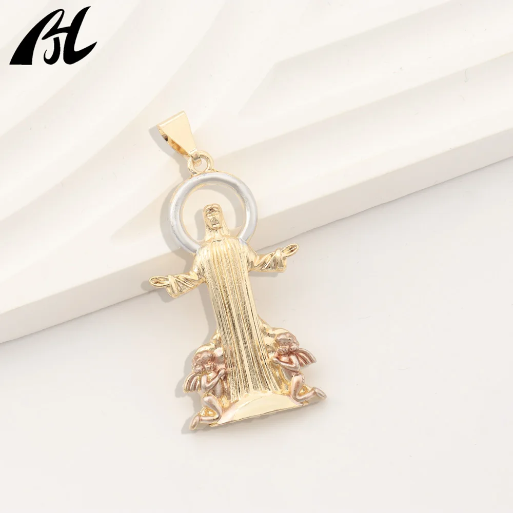 قلادة دينية جديدة الأكثر مبيعًا يسوع مطلية بالذهب عيار 14 قيراط #5