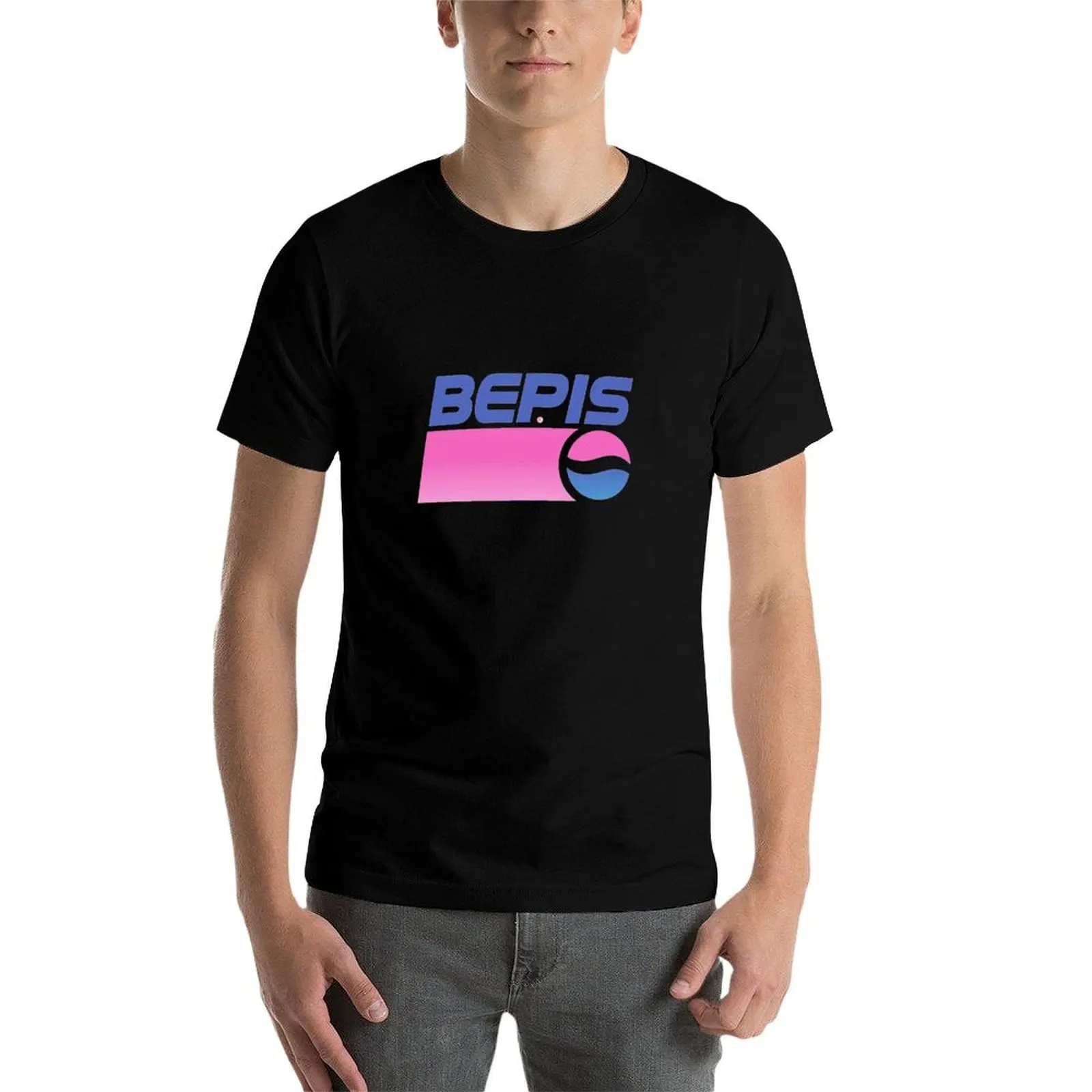 تي شيرت Bepis الجمالي للرجال، تي شيرت أبيض للرجال، تي شيرت صيفي، تي شيرت عادي للرجال #1