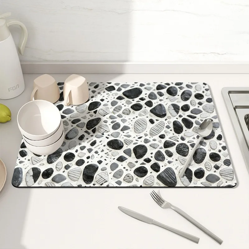 MELLON Minimalist  Kitchen Drain Mat Super Absorbent NonSlip Kitchen Drain Pad Heat-resistant Placemat Coffee Machine Mat