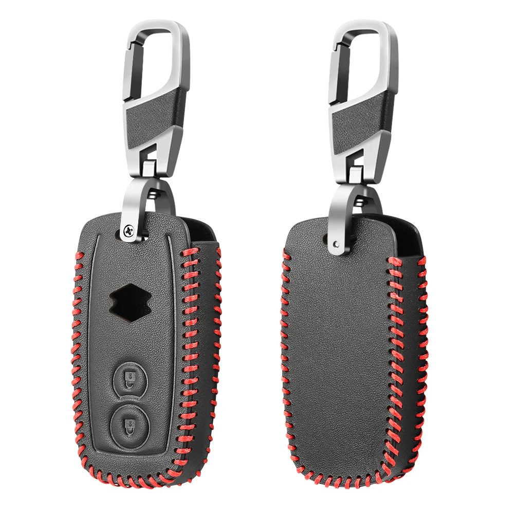 Leather Key Case Cover For Suzuki SX4 Swift Grand Vitara Scorss XL-7 Keyless Fob Shell Skin Holder Protector