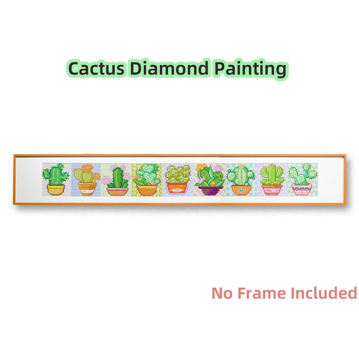 DIY Cactus Diamond Painting Row - Resin & AB Square Diamonds, 9 Unique Cactus Designs, for Home Decoration, Gift, No Frame