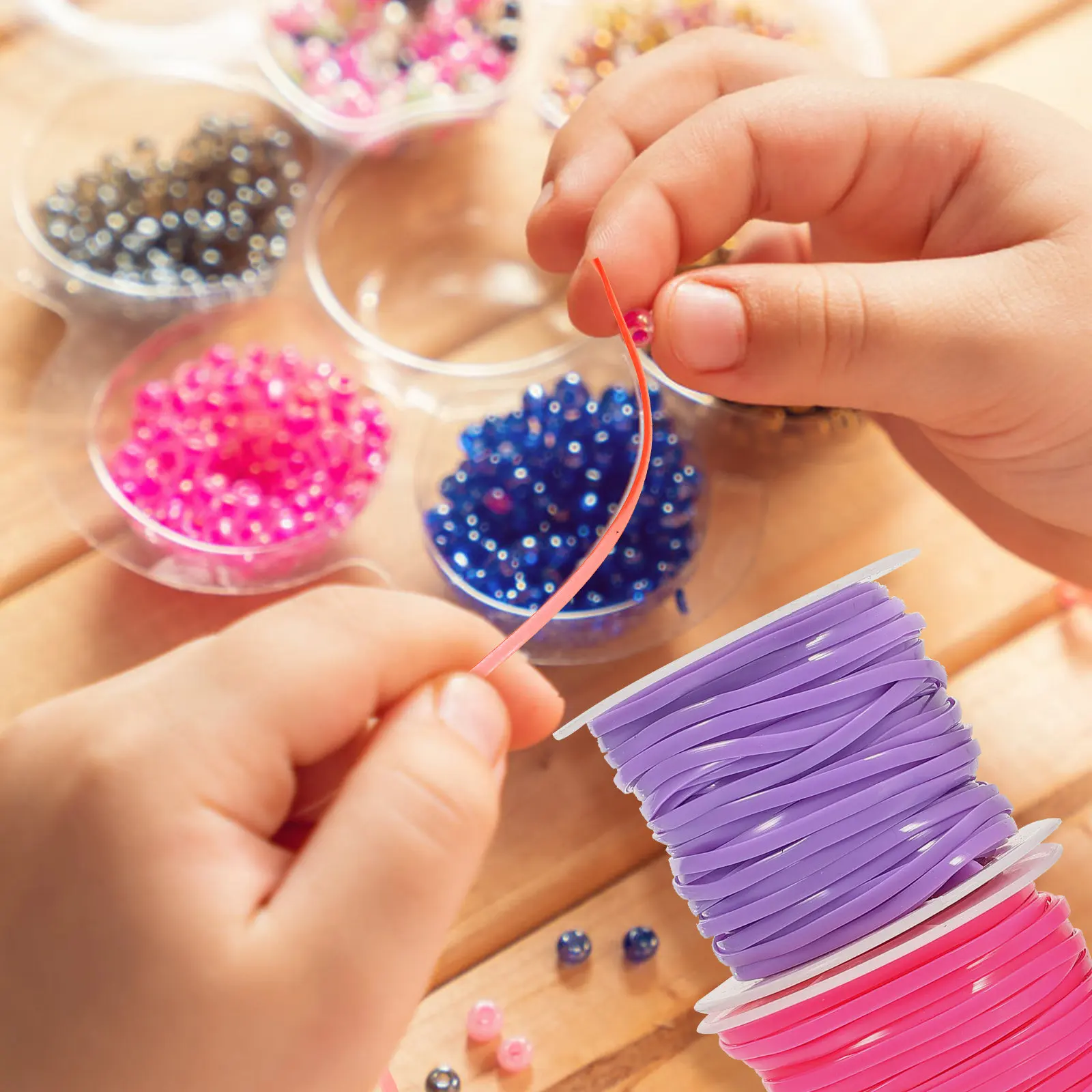 

1Set Durable Plastic Lacing Cord DIY Craft Rope for Bracelet Key Chain Making Supplies Colorful DIY Lanyard Strings