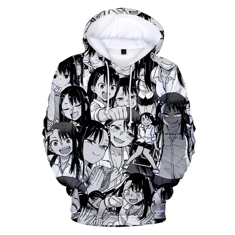2025 yiyi2025yiyi3D Nagatoro Hayase Moda Jesień Zima Garnitur Bluzy Sportowe z Kapturem Kawaii Młodzieżowe HIP HOP Damskie/Męskie Topy
