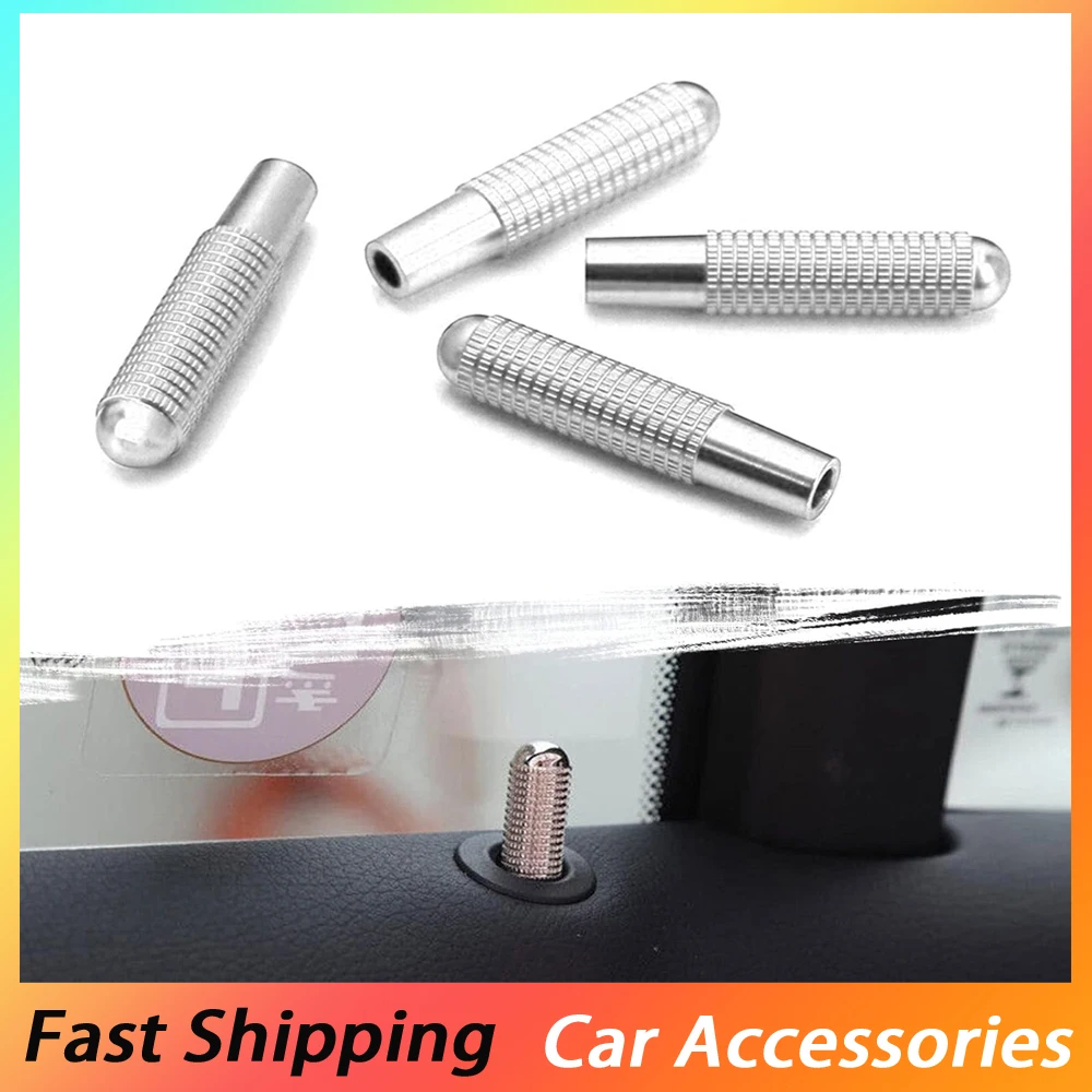 4pcs Car Door Bolt Button Car Switch Knob Trim Cover Car Door Lock Pin Silver Auto Interior Accessories For Mercedes-Benz