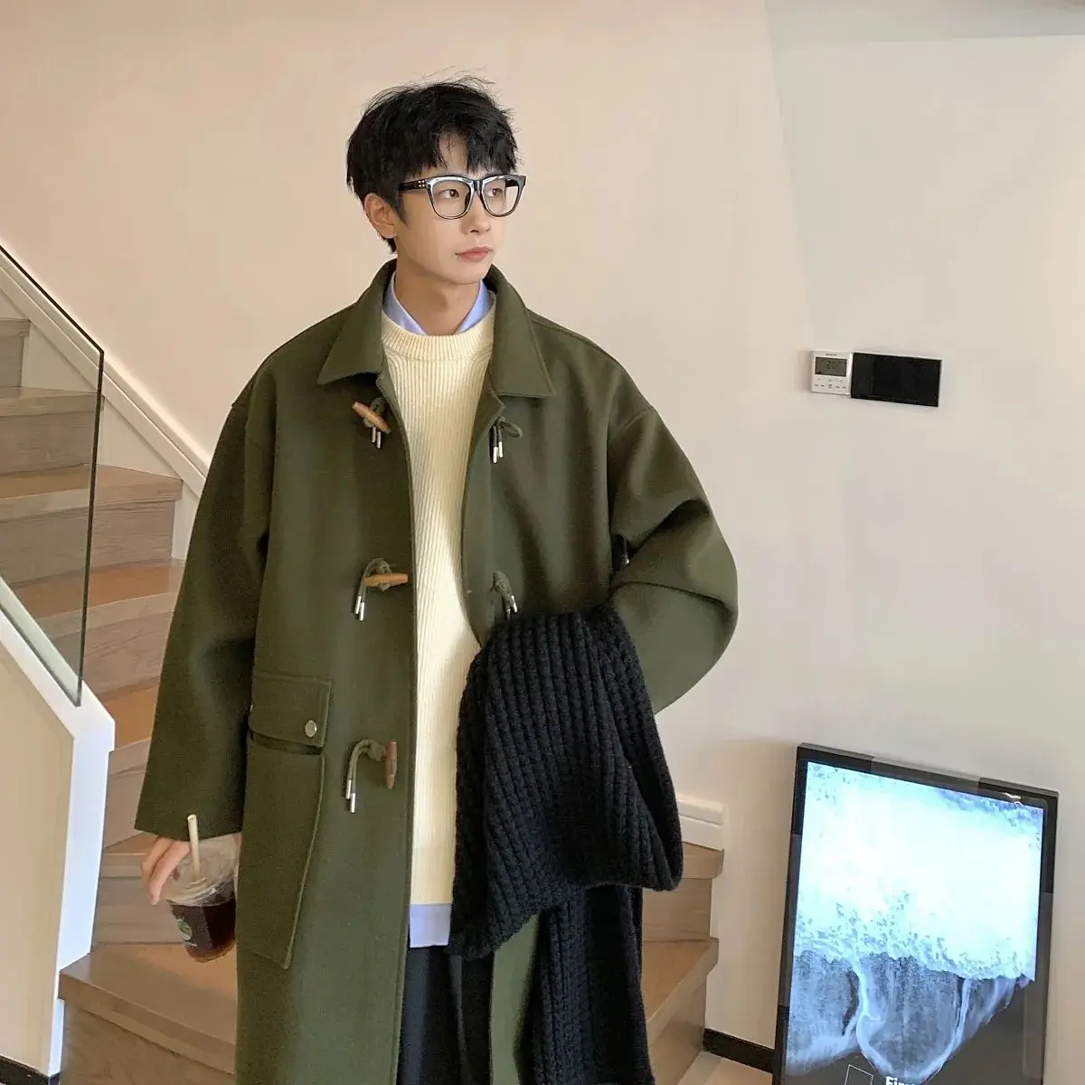 Gabardina Oversize para Hombre, Estilo Cosplay, Holgada, Impermeable, de Pana, para Demi-Esposición, Estilo Y2K, para Senderismo, con Cierre Chino Abstracto Dorado BF