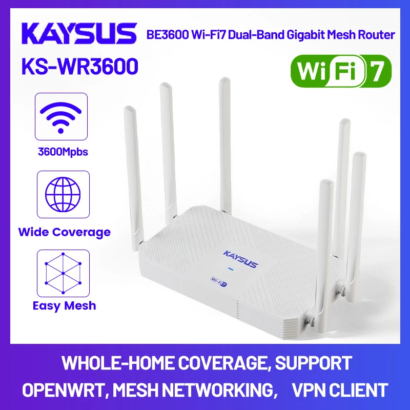 BE3600 5G/2.4G WiFi 7 Router Dual-Band Mesh Networking Gaming Acceleration Gigabit Wireless Router With EN & Ru Language