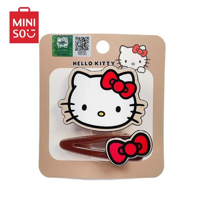 

Hello Kitty Hair Clip Meilad Cartoon Coffee Color Cute Fashion Versatile Children Exquisite Compact Set Autumn Winter Festival