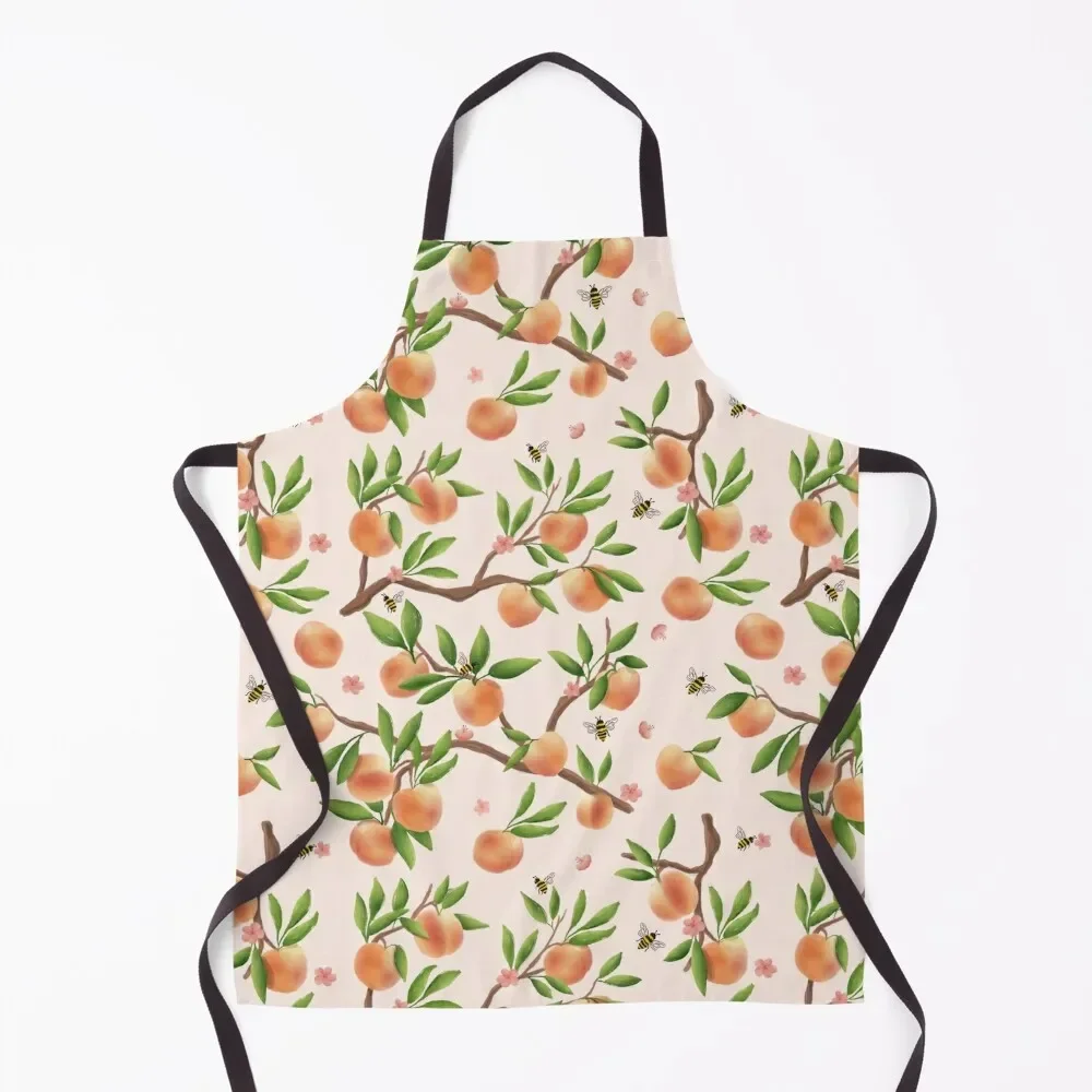Summer Peach Apron Kitchens Accessories Professional Barber New year's Apron