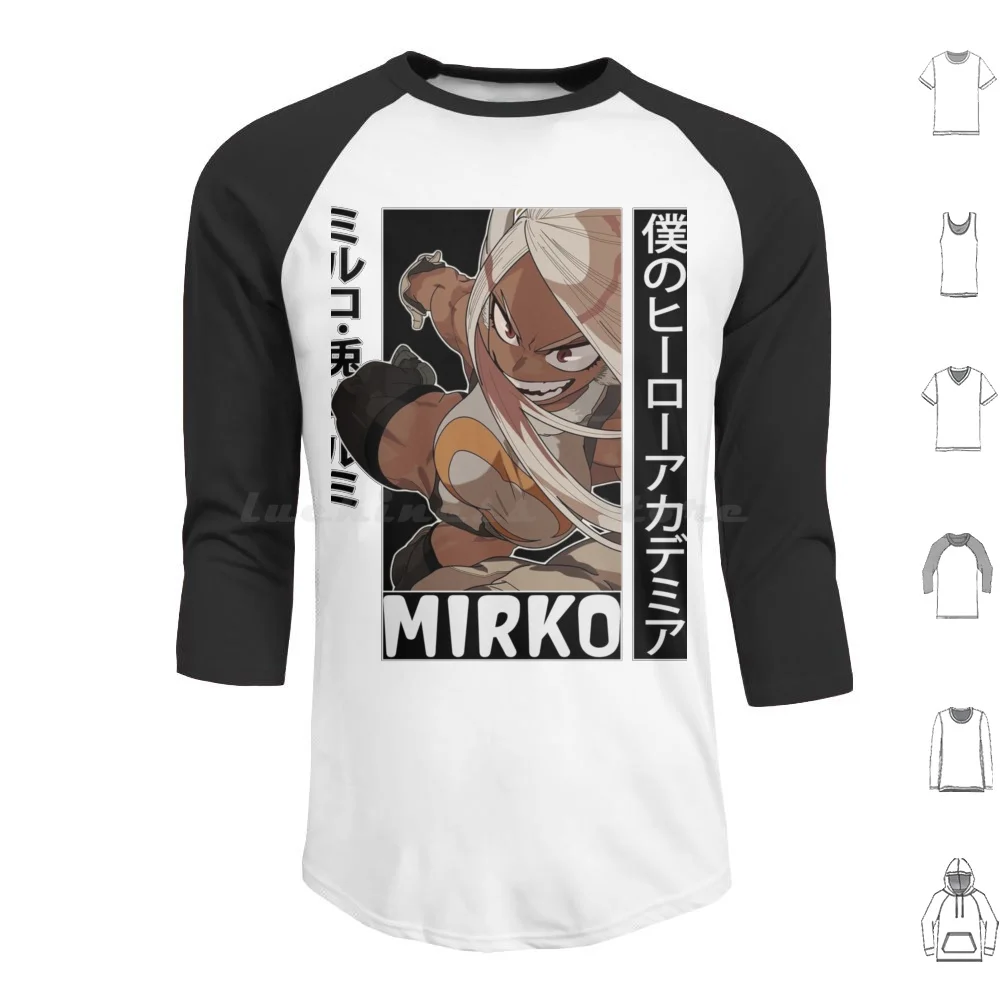 

Толстовка с капюшоном Rabbit Hero " Mirko" из хлопка с длинными рукавами в стиле аниме Manga Mirko Miruko Boku No Hero Bokunohero Deku All Might Hero
