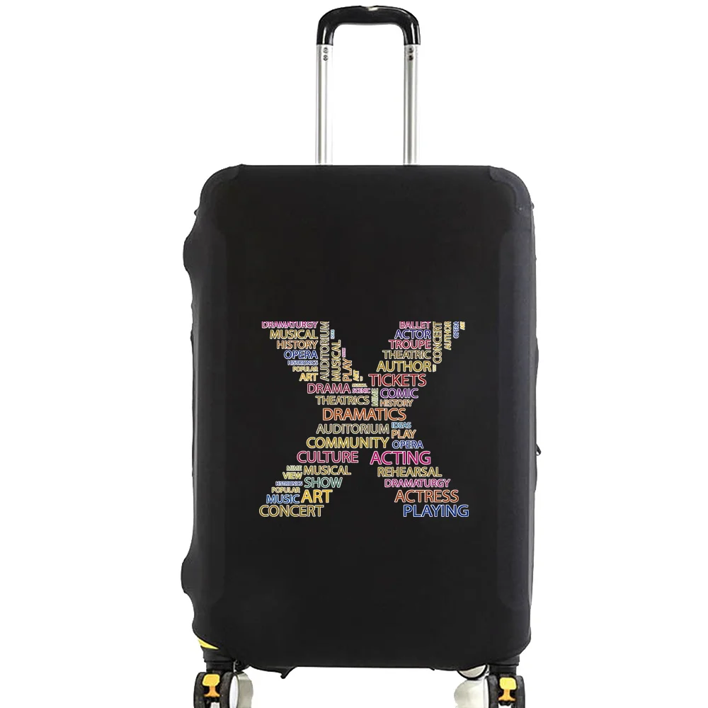 Luggage Case Suitcase Protective Cover Text  Letter Name Pattern Travel Elastic Luggage Dust Cover Apply 18-32 Suitcase