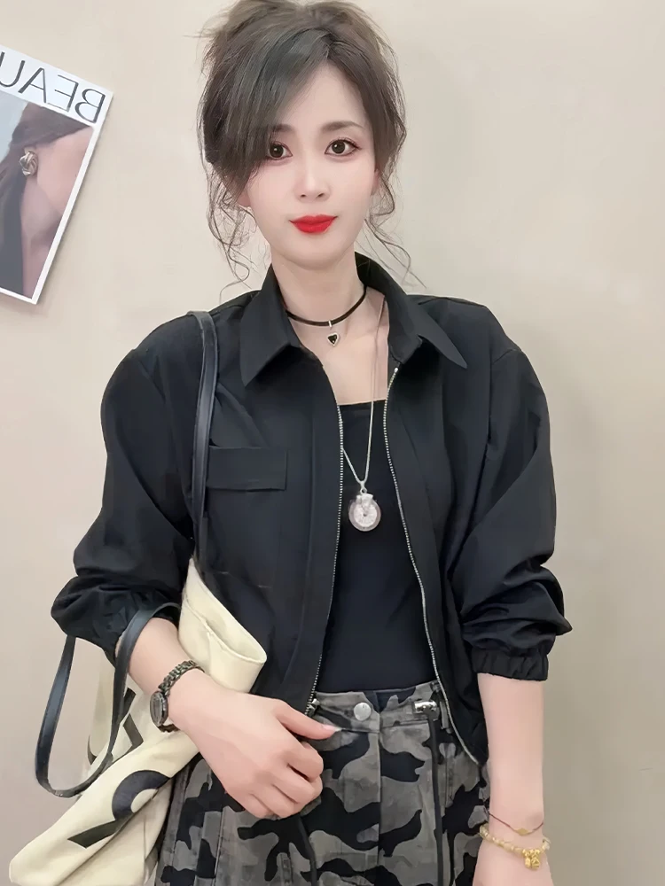 Sli ort Jaet Ropa de abrigo pequeña para principios de otoño para mujer, diseño juvenil bonito, informal, holgado, Color