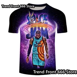 Space Jam Summer New Kids and Men T Shirt Boys James 3D Prited T Shirt maglietta da basket a maniche corte per bambini adulti