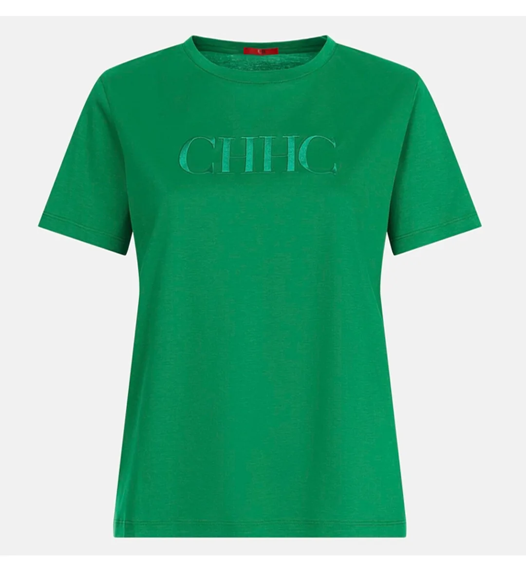CH Premium Reine Baumwolle Besticktes T-Shirt Braun CHHC Buchstaben-Besticktes Oberteil Damen 2026 Neu Einfaches Rundhals-Basisshirt – Detail 4