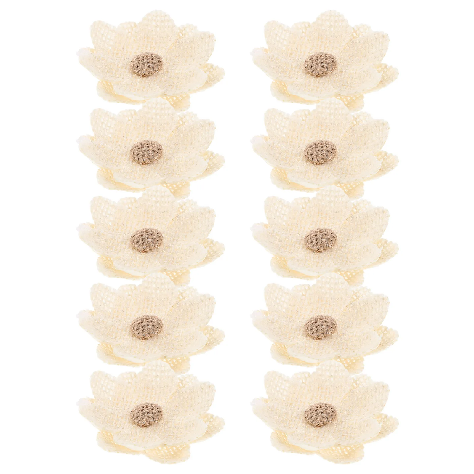 

10Pcs Rustic Linen Handmade Burlap Flowers Floral DIY Craft Wedding Christmas Party Decoration Fabric Flower Accessories