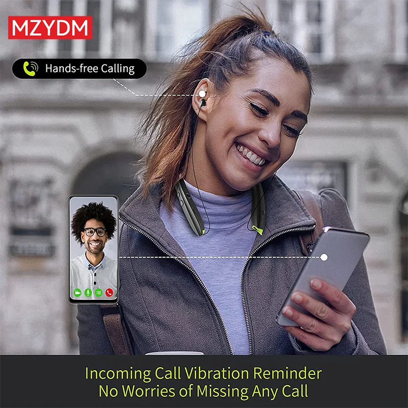 MZYDM Neckband Bluetooth Headphones 990 Earphones Noise Cancelling Sports Earbuds Hifi Stereo Bass Wireless Headset Waterproof