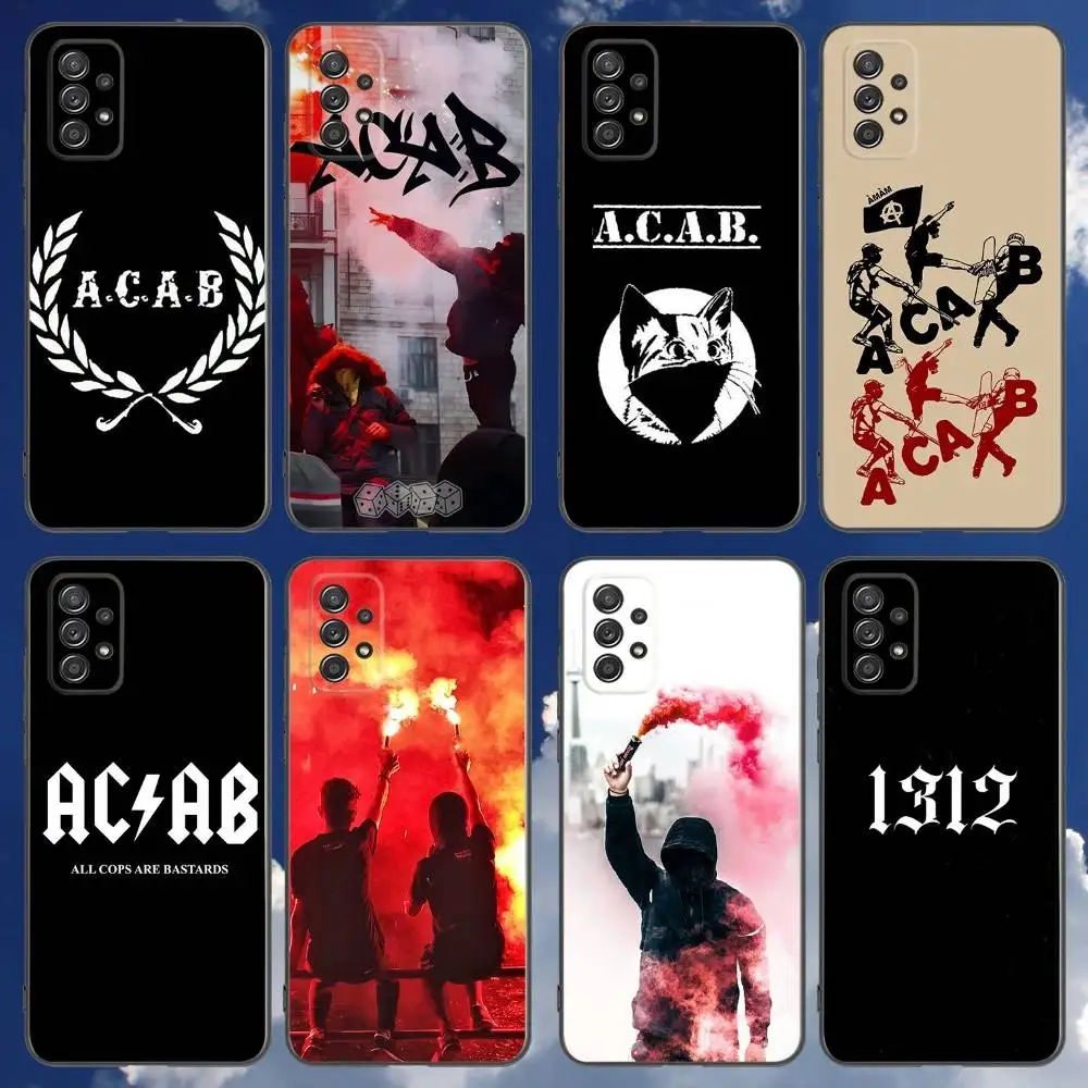 

A-Acab Ultras Phone Case For Samsung Galaxy A 91,80,73,72,71,53,52,51,22,5G Shockproof Soft Black Cover