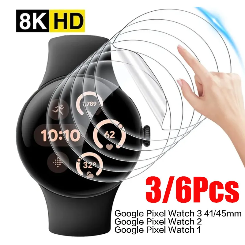 Защитная пленка для экрана из ТПУ для Google Pixel Watch 3 41 мм 45 мм Pixel Watch2 Watch1, аксессуары