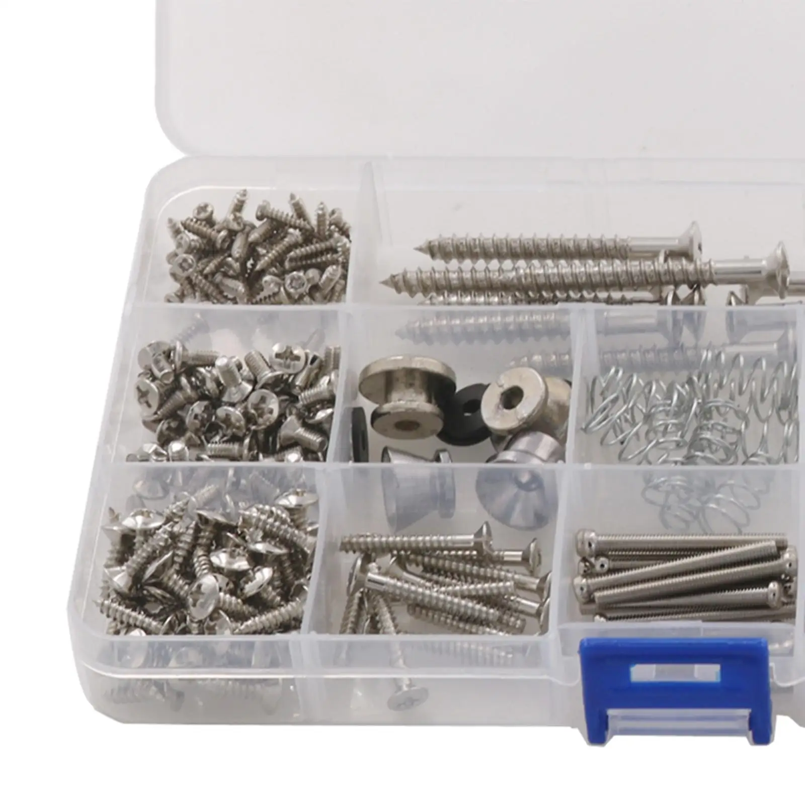 Electric Guitar Screw Assortment 262pcs with Elbow Tweezers for Pickguard Bridge Tuner Strap Buttons Luthier Repair Kit