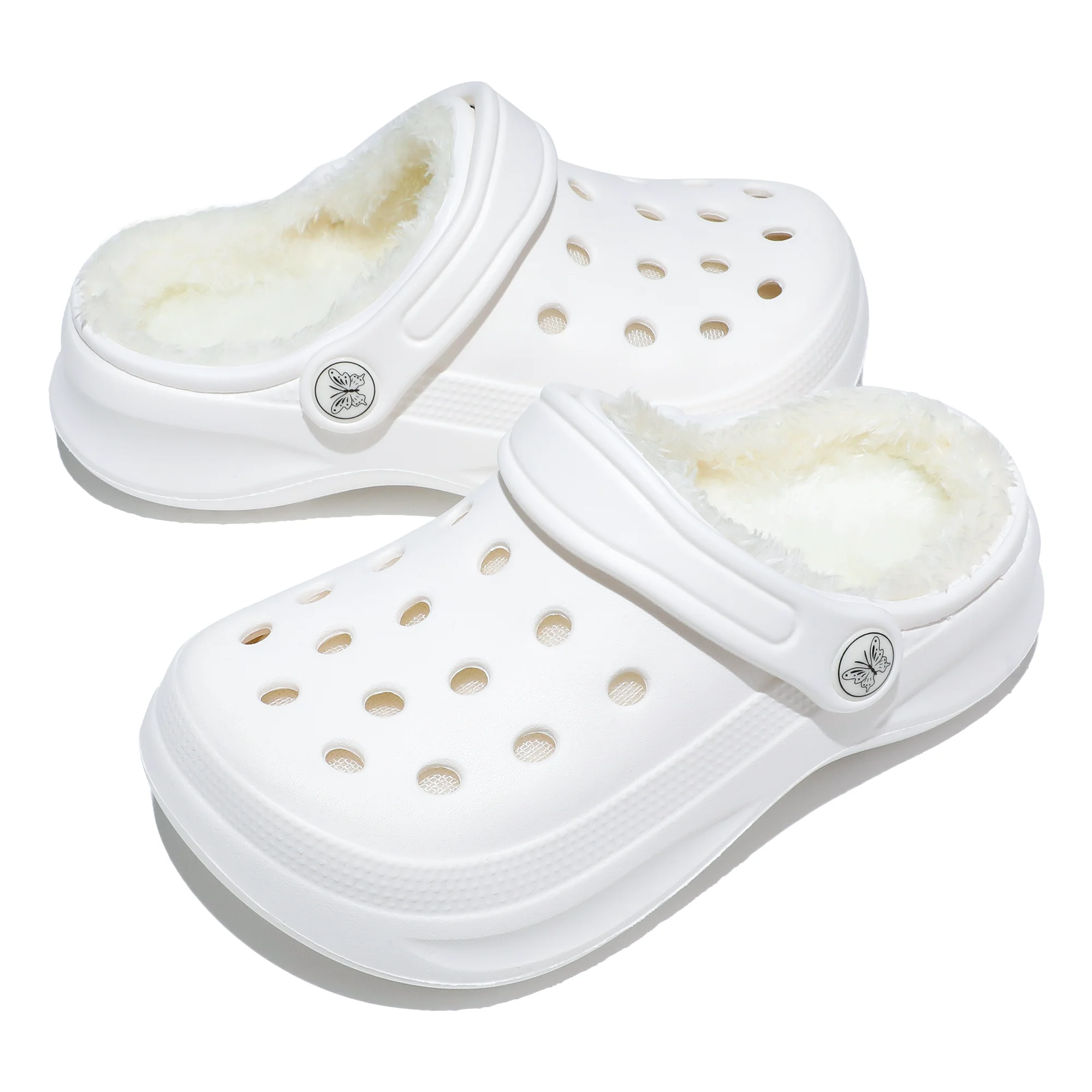 Kinder-Clogs und -Mules mit Fellfutter, leichte Garten-Schuhe mit Baumwollfutter, warme Hausschuhe für Jungen, Mädchen und Kleinkinder, 168. – Detail 5