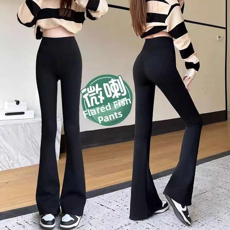 High Waist Fce Lined arkskin Trousers Fitn Yoga Pants Leggings Bla Bot Spring Autumn Winter Women's Faion
