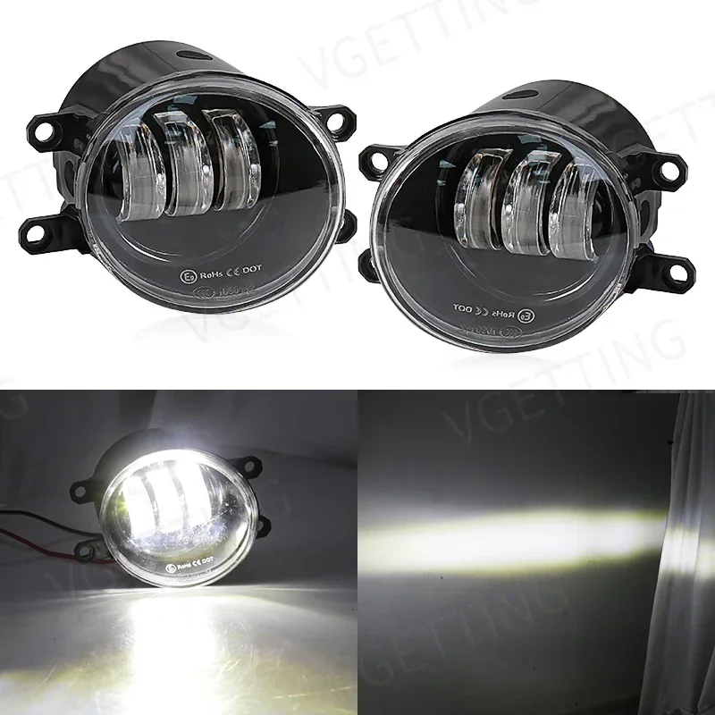 For Toyota Corolla Camry Yaris RAV4 Prius CHR Hilux Lexus Car Headlight Fog Lamp Assembly Daytime Running Lights 3.5 Inch 12V