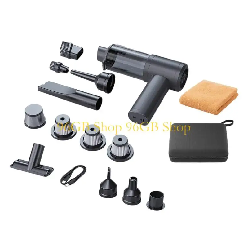 

В комплект входит вакуумный пылесос емкостью 96 ГБ и портативный футляр для хранения Air 12KPa Strong C с быстрой зарядкой