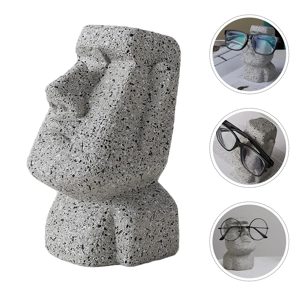 

Decorative Glasses Stand Decorations Eyeglasses Holder Moai Shaped Holders Ornaments Statue Desk Rack