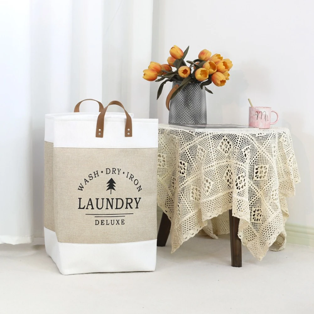 سلة غسيل قابلة للطي من القماش ذات سعة كبيرة قطعة واحدة - تخزين الملابس القذرة المنزلية البسيطة، تناسب الخزانة/الشرفة، خفيفة الوزن