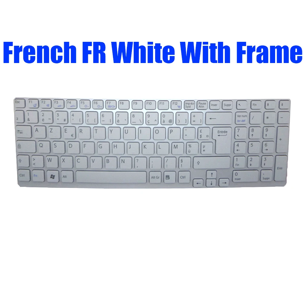 BE CA CZ FR Laptop Keyboard For SONY SVE15 White Black V133846BK1BE 149032991BE AEHK5B001303A V133846BK1 New