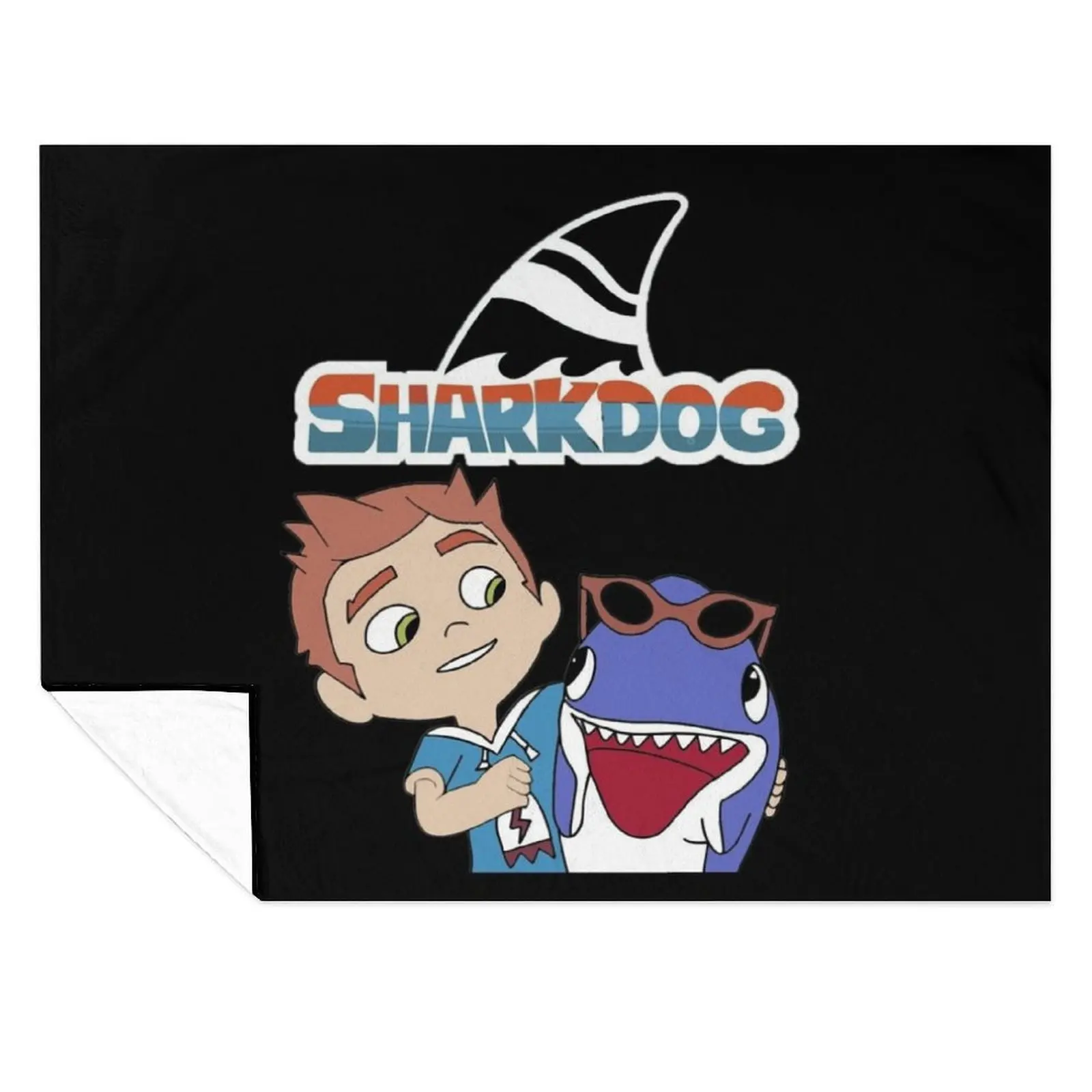 

sharkdog max and sharkdog Throw Blanket Flannels Bed covers Bed Retros Blankets