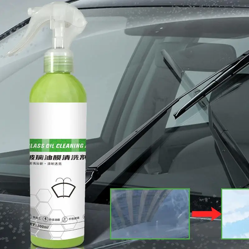 Limpiador de película de aceite para parabrisas de coche, limpiador de película de aceite para parabrisas de coche, limpiador de ventanas de aceite de vidrio, eliminador de manchas de agua, 300ml