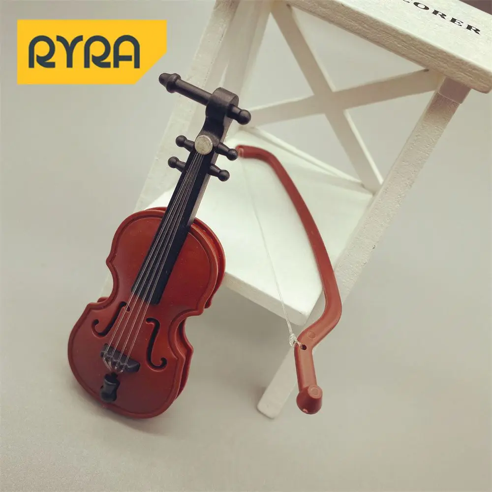 Simulation Violin Ornaments Easy Storage Decorative Home Small Brown Home Decoration Crafts Mini Violin Simulation Violin