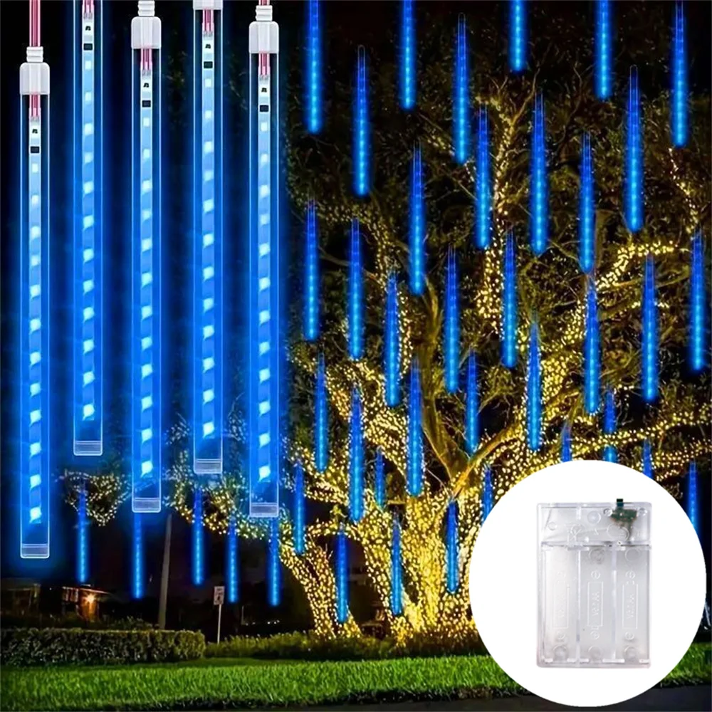 

Гирлянда на батарейках для улицы, свадебная, садовая, светодиодная, эффект метеоритного дождя, для декора на День святого Валентина и Рамадан, 2026