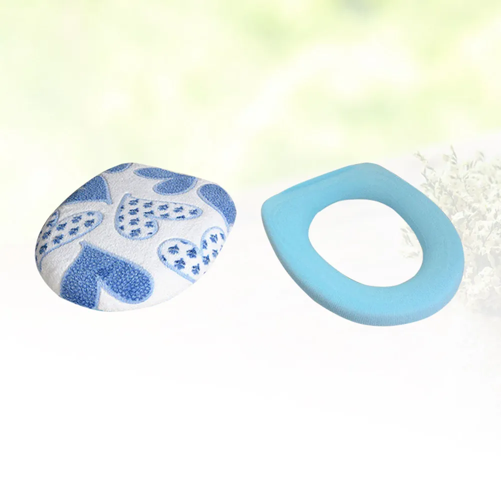 

Комплект из 2-х прочных накладок на сиденье унитаза, очень толстые, из кораллового флиса, для комфорта в любое время года и декора ванной комнаты, синие