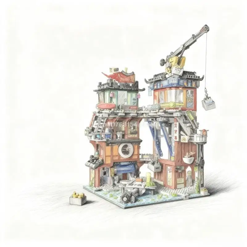 

New City Series Ninja Workshop Building Model Assembling Building Blocks Creative Assembling Bricks Children's Gifts